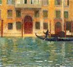 Henri Martin  - Bilder Gemälde - Deux gondoles devan un palais vénitien