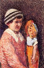 Henri Martin  - Bilder Gemälde - Enfant a la Poupee