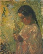 Henri Martin  - Bilder Gemälde - Etude de jeune paysanne