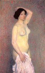 Henri Martin  - Bilder Gemälde - Femme nue debout un bras levé derrière la t?te