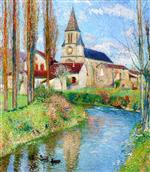 Henri Martin  - Bilder Gemälde - L'Eglise de Labistide-du-Vert