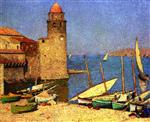 Henri Martin  - Bilder Gemälde - La Port de Collioure