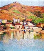 Henri Martin  - Bilder Gemälde - Le baie de Collioure, avec le fort