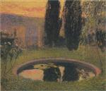 Henri Martin  - Bilder Gemälde - Le mare au jardin