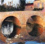 Henri Martin  - Bilder Gemälde - Le pont de Labastide du Vert, Vue de l'Ouest