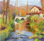 Henri Martin  - Bilder Gemälde - Le pont de Labistide-du-Vert aux Cascatelles après le méandre