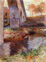 Henri Martin  - Bilder Gemälde - Le pont sur la rivière