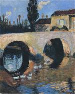 Henri Martin  - Bilder Gemälde - Le pont sur le riviere