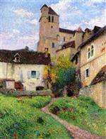 Henri Martin  - Bilder Gemälde - L'eglise de Saint-Cirq Lappopie