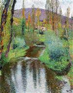 Henri Martin  - Bilder Gemälde - Le Vert et Les Premieres Maisons de Labastide