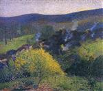 Henri Martin  - Bilder Gemälde - Les Chaumiers au Soir