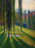 Henri Martin  - Bilder Gemälde - Les Peupliers à Labastide-du-Vert