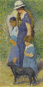 Henri Martin  - Bilder Gemälde - Marie-Louise et les enfants