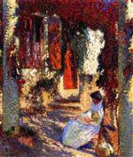 Henri Martin  - Bilder Gemälde - Mother and Child in the Garden