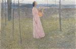 Henri Martin  - Bilder Gemälde - Muse in the Fields