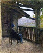 Henri Martin  - Bilder Gemälde - Paysan assis sur une terrasse