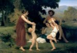 William Bouguereau  - Peintures - la récréation pastorale