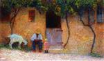 Henri Martin  - Bilder Gemälde - Peasant in front of His House in La Bastide du Vert