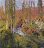 Henri Martin  - Bilder Gemälde - Peupliers au bord du vert