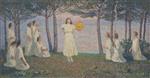 Henri Martin  - Bilder Gemälde - Poetesses on a lake shore