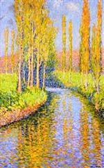 Henri Martin  - Bilder Gemälde - Polpars by a Stream