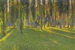 Henri Martin  - Bilder Gemälde - Poplars in the Vallée du Vert near Mouline
