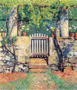 Henri Martin  - Bilder Gemälde - Portillon donnant sur le potager de Marquayrol, vu du potager