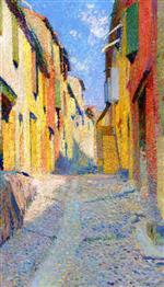 Henri Martin  - Bilder Gemälde - Rue ensoleillée à Collioure