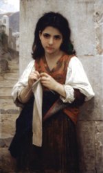 William Bouguereau  - Peintures - Tricoteuse