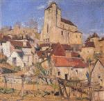 Henri Martin  - Bilder Gemälde - Saint Cirq Lapopie les Toits ensoleille