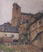 Henri Martin  - Bilder Gemälde - Saint-Cirq Lapopie la Place du Carol