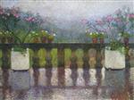 Henri Martin  - Bilder Gemälde - Terrace in the Rain in Marquayrol