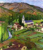 Henri Martin  - Bilder Gemälde - The Church at Labastide
