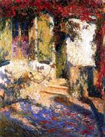 Henri Martin  - Bilder Gemälde - The Door of the House at Marquayrol