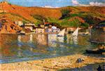 Henri Martin  - Bilder Gemälde - The Hills over the Port of Collioure