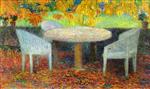 Henri Martin  - Bilder Gemälde - The Large Stone Table under the Chestnut Street at Marquayrol