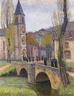 Henri Martin  - Bilder Gemälde - The Mass Hour at Bastide du Vert