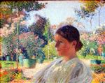 Henri Martin  - Bilder Gemälde - The Pensive Young Woman