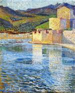 Henri Martin  - Bilder Gemälde - The Ramparts of Collioure
