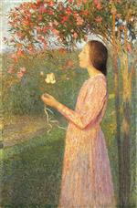 Henri Martin  - Bilder Gemälde - The Rose Robe