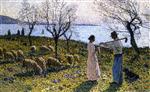 Henri Martin  - Bilder Gemälde - The Shepherdess