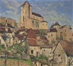 Henri Martin  - Bilder Gemälde - The Village of Saint Cirq Lapopie