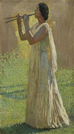 Henri Martin  - Bilder Gemälde - Une Joueuse antique de diable