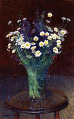 Henri Martin  - Bilder Gemälde - Vase of Daisies