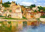 Henri Martin  - Bilder Gemälde - Vue de Puy l Evêque, depuis la rive d'en face