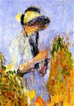 Henri Martin  - Bilder Gemälde - Woman in a Straw Hat
