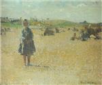 Henri Martin  - Bilder Gemälde - Young girl in the fields