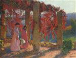 Henri Martin  - Bilder Gemälde - Young Women Beneath the Arbor