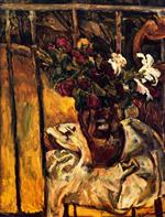 Chaim Soutine - Bilder Gemälde - Bouquet of Flowers on a Balcony