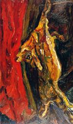 Chaim Soutine - Bilder Gemälde - Calf with Red Curtain